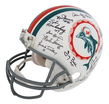 1972 Miami Dolphins Undefeated Season Team Signed Riddell Helmet With 27 Signatures (JSA)